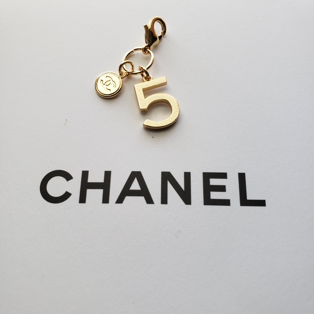 Authentic CHANEL Holiday Double Charm 5 Pendant